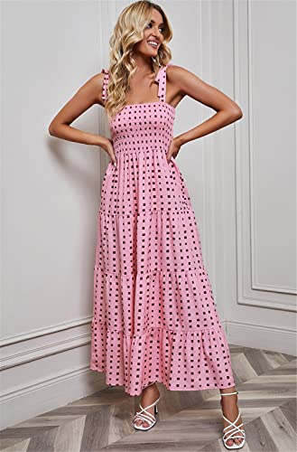 Robe longue bohème rose chic pour vos soirées d'été en plein air