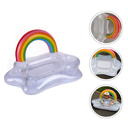 BESPORTBLE Suporte de copo inflável para piscina com arco-íris e nuvens de brinquedo de banho infant
