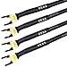 CESS-028L HiFi Premium Speaker Cable Jumpers 8 Inches - Fork Spade Plug to Spade Plug Speaker Jumper Cables - 4 Pack (Large Fork)