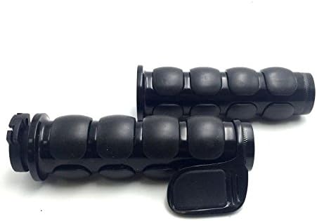 Miniatura 3 de XKMT- - Empuñaduras de goma negras de 1 pulgada y 0.984 in compatible con Harley Davidson Softail Fat Boy FLSTF Kawasaki Vulcan Suzuki Intruder