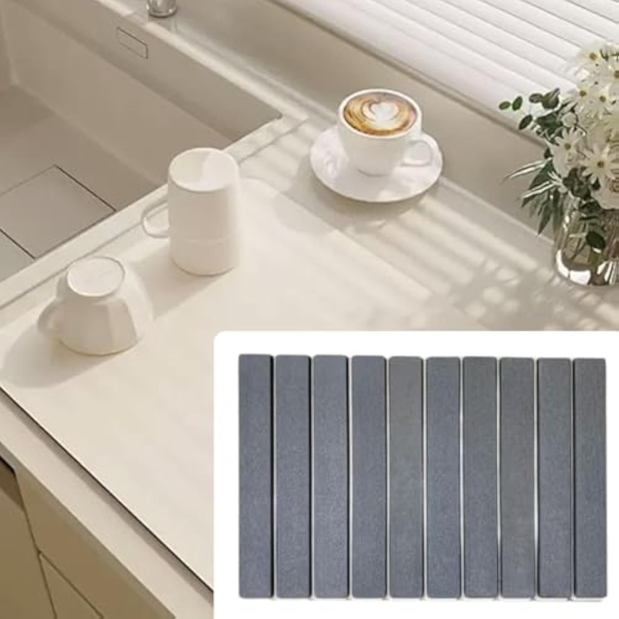 Diatomite Dish Drying Pad Drink Coaster Dark Gray