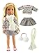 American Fashion World Pink Sweater Set for 14-Inch Dolls | Premium Quality & Trendy Design | Dolls Clothes | Outfit Fashions for Dolls for Popular Brands