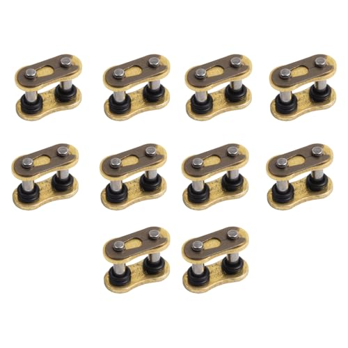 Eslabón de Cadena para Motocicleta MOTOMASTER 520 con Junta tórica (10 Piezas) Compatible con Universal/Honda/Yamaha/BMW/Kawasaki/Indian/Suzuki/Ducati/Victory/Triumph/KTM/Aprilia