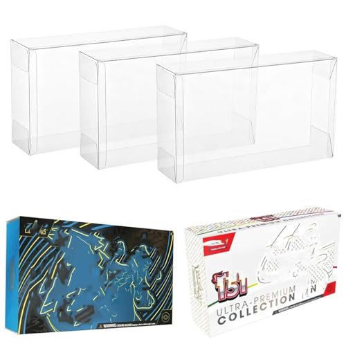 5 PCS Protector Cases for Mega Charizard X EX and Mew 151 UPC Clear Hard Premium Plastic Collection Protector Boxes Scratch Resistant for Displays or Storage Compatible with Mega Charzrd UPC & 151UPC