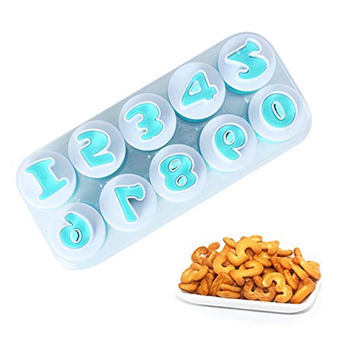 Ausstechformen Alphabet Fondant Ausstecher Set 26 Großbuchstaben & 10 Zahlen Buchstaben Ausstecher Plastik Keksausstecher Buchstaben für Backen / Cupcake Dekorieren / Geburtst (Nummer) Cover