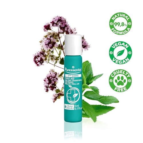 Puressentiel SOS Travel Sickness Roller - Essential Oils Roll-On for Motion Sickness - Calming Agents Suitable for Children - No Synthetics - 0.17 oz