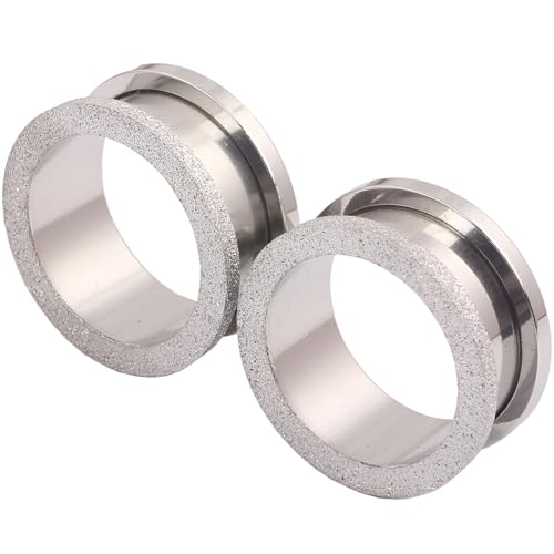 Écarteurs d'oreille creux 4 mm acier anti irritation pour lobes sensibles