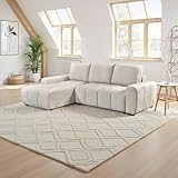 Honeypot Sofabed - Lora Corner Sofa Bed for Living Room - Soft Beige Fabric Upholstered Couch | Set Up Included | Built to Last (Beige,Left Hand Facing Corner)