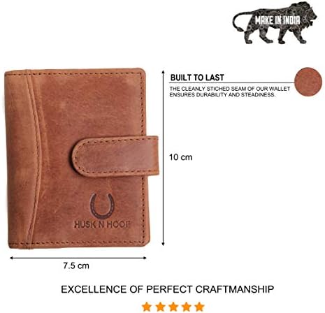 Husk N Hoof RFID Protected Leather Credit Card Holder Wallet for Man Women | Card Holder for Men Woman | Hunter Brown (20 Card Slots)