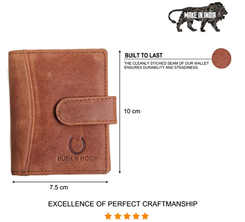 Husk N Hoof RFID Protected Leather Credit Card Holder Wallet for Man Women | Card Holder for Men Woman | Hunter Brown (20 Card Slots)