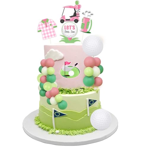 Cheereveal Golf Cake Decorations for Girls - Golf Ball Theme