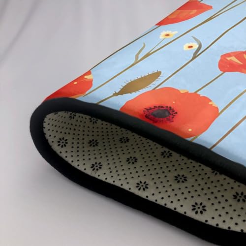 Tapis velours fin coquelicots sur ciel bleu de 152x99 cm - 6