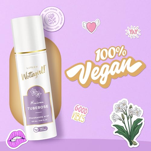 Image of Layer'r Wottagirl Mexican Tuberose Fragrance Mist - 100% Vegan - Bold & Floral Scent with Tuberose, Rose, Cypress & Cedarwood - Long-Lasting Fragrance Mist for Women (120ml)