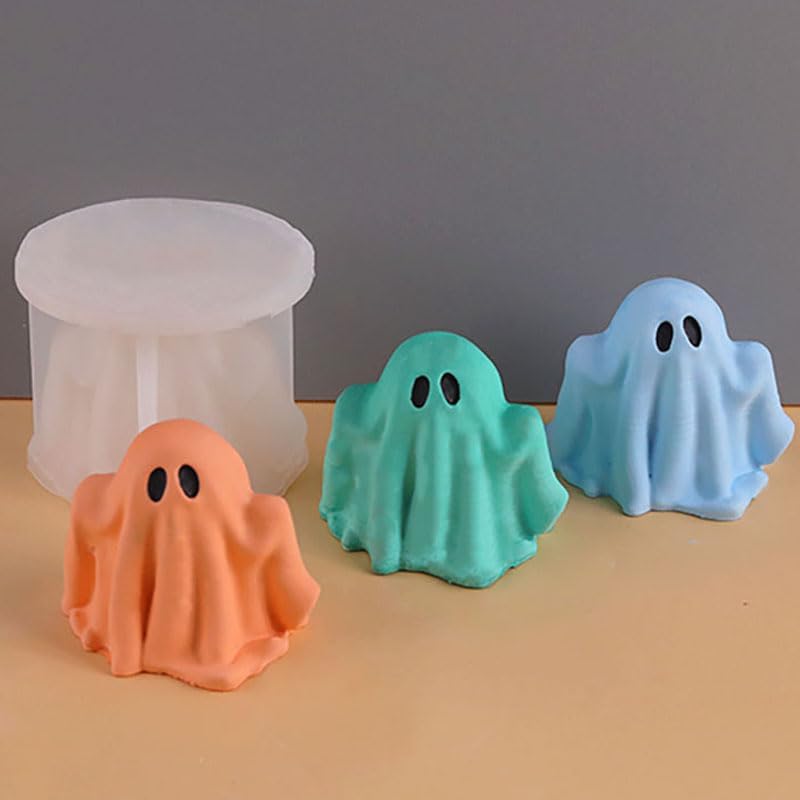 Miniatura 4 de TOPYS Molde de silicona para velas de fantasmas de Halloween, molde de cera perfumada 3D, adorno de yeso, resina, jabón, chocolate, decoración del