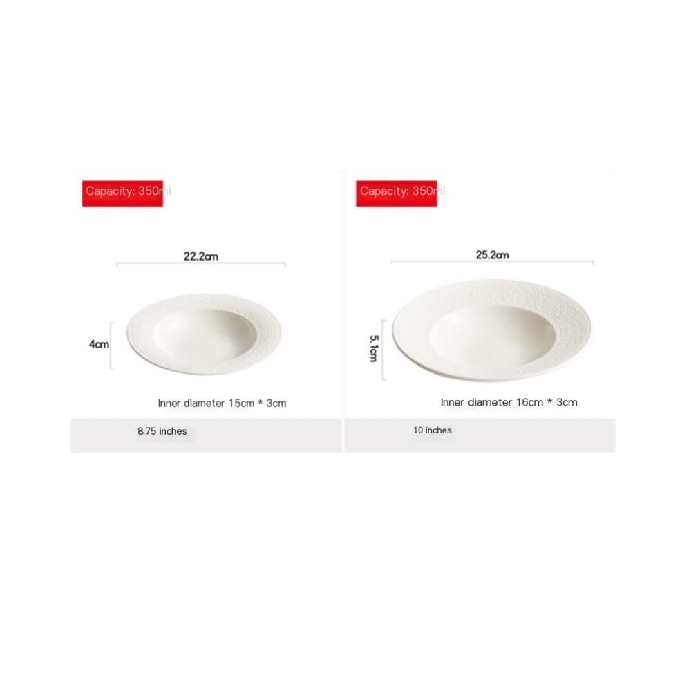 Juego de platos llanos, plato de comida occidental para sopa, aperitivos y postres, utensilios de comedor duraderos para el hogar, perfectos para comidas familiares, 9 piezas