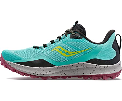 Image of Saucony womens Peregrine 12 Running Shoe, Cool Mint /Acid, 8.5 US