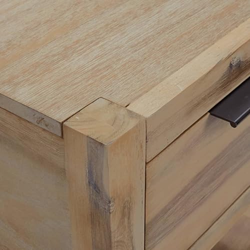Table de chevet en acacia solide lot de 2 meuble d'appoint chambre - 7