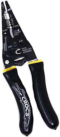 Rack-A-Tiers Croc's Needle Nose Wire Strippers AWG 10-22, Wire Crimper & Stripper, Wire Stripper Cutter, Ergonomic Glow-in-the-Dark Handles, Wire Insulation Stripper (47000)
