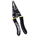 Rack-A-Tiers Croc's Needle Nose Wire Strippers AWG 10-22, Wire Crimper & Stripper, Wire Stripper Cutter, Ergonomic Glow-in-the-Dark Handles, Wire Insulation Stripper (47000)