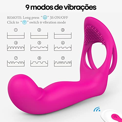 Vibrador Dupla Penetração Para Casais Massageador Adulto Brinquedos Sexuais 9 Frequências Eróticas Z