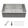 Sarlai 30 Undermount Kitchen Sink 30x18 Inch Stainless Steel Single Bowl Kitchen Sink Round Corner 16 Gauge Handmade Under Counter Sinks Basin