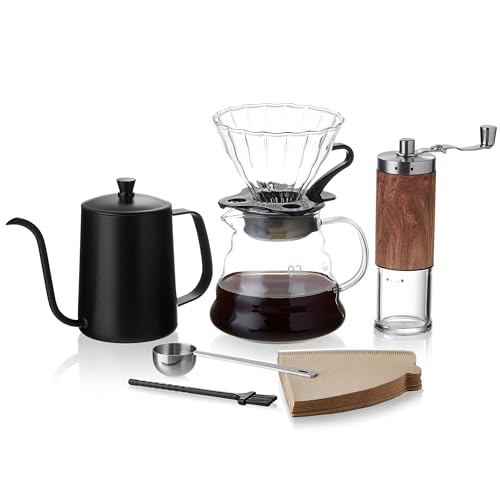 Unbreakable Conjunto de cafeteira para despejar – conjunto de 6 p...