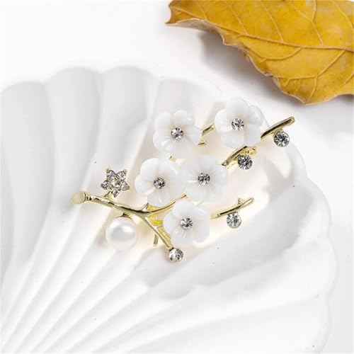 Broche fleur de prunier en émail pour veste d'hiver accessoire de mode - 5