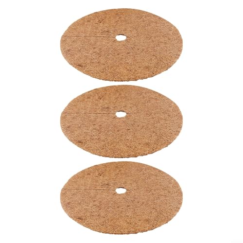 Dischi per pacciamatura in cocco naturale, in fibra di cocco naturale, per vasi da giardino e interni, barriera e copertura del terreno per trattenere l'acqua, biodegradabili (46 cm)