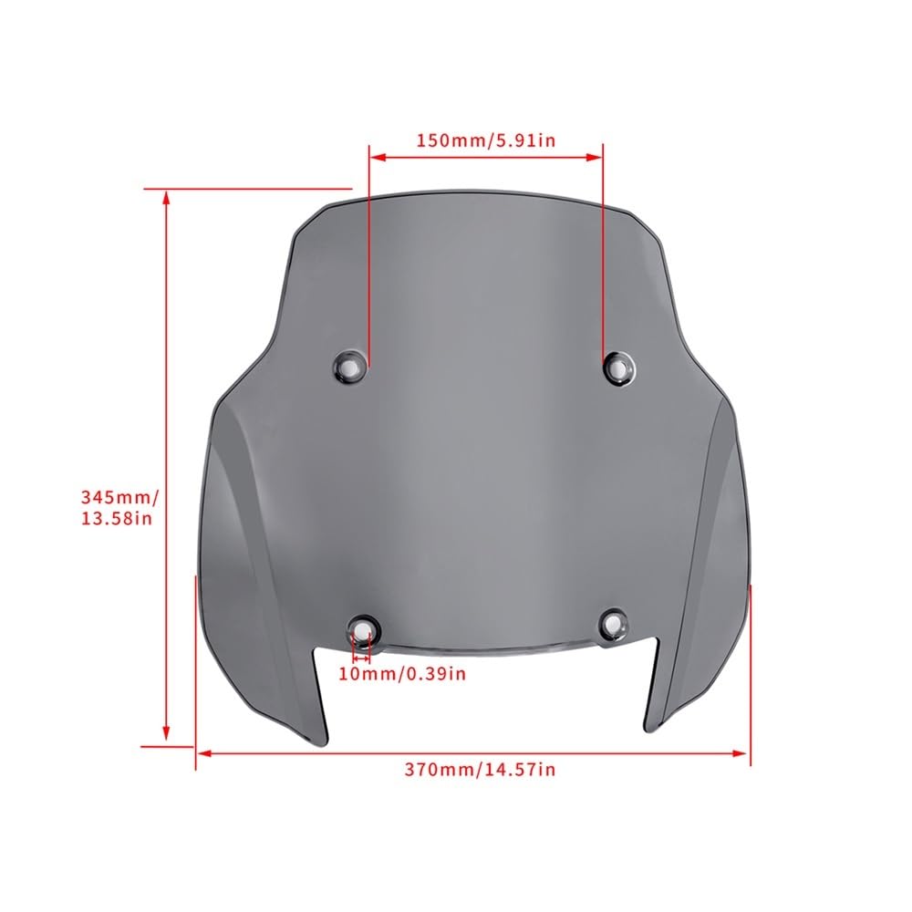 Estensione parabrezza Per Moto, Fumé/trasparente, 11", Deflettore | Per Moto, Fumé/trasparente, 11", Deflettore In Plastica ABS Per Pan America 1250 1250S ADV 2021-2022