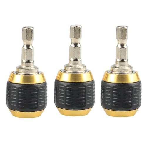 Eyech 3 Pcs Self-Locking Drill Bit Holder - 50mm, 1/4 Inch Hex Shank Extension Rod Screwdriver Holder Set Quick Release Chuck Adapter Connector Socket Impact Driver Bit Power Drill Tool by Eyech - Used condition - Image 7