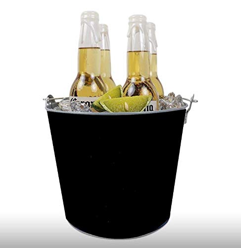 NJ Black Beer Bucket, Galvanized Beer Bucket Built-in Bottle Opener, Party Bucket, Ice Bucket, Wine Bucket, Bar Bucket: 1 Pc. (B08FKHY5DJ) Amazon Price History, Amazon Price Tracker
