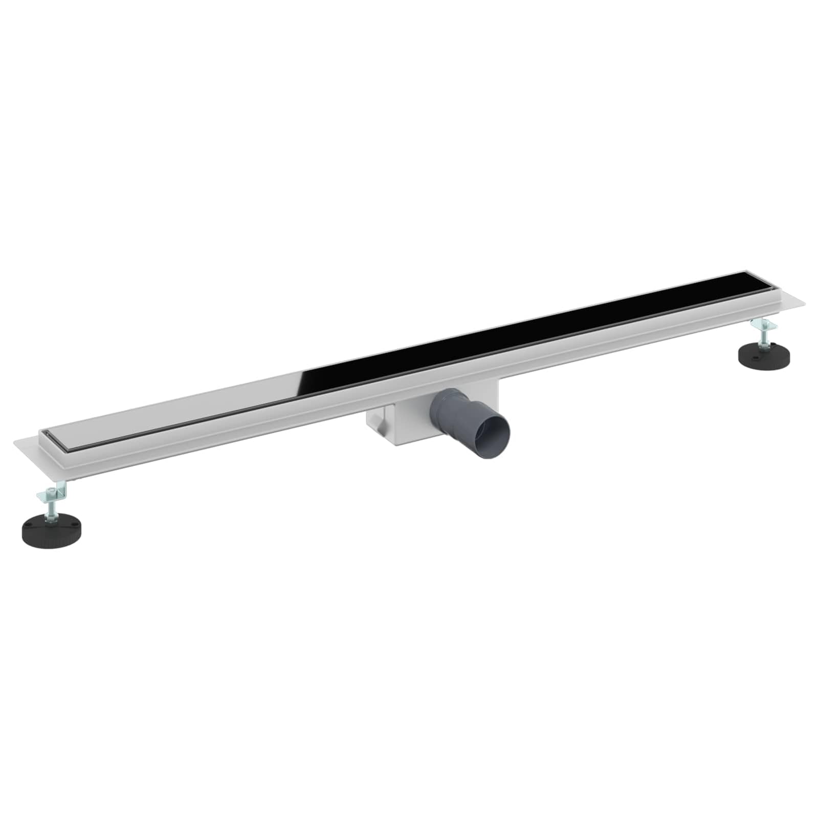 Gecheer Scarico Doccia, Drenaggio Lineare 100 cm Vetro Nero Acciaio Inossidabile, Sistema di Drenaggio per Bagno Moderno, Facile Installazione e Pulizia