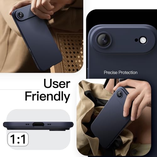 Image of JETech Slim Case for iPhone Air, Ultra-Thin Lightweight Minimalist Phone Cover with Camera Lens Protection, Matte Anti-Fingerprint Finish, 6.5-Inch Display (Deep Blue)