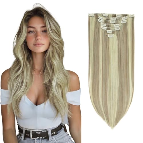GEELOOK Clip in Hair Extensions Real Human Hair 120g 20