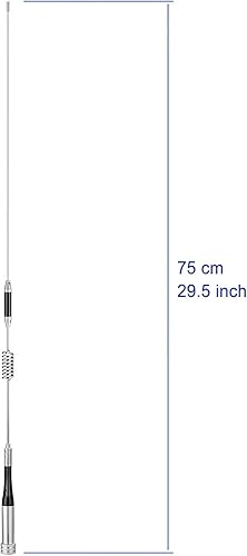 Miniatura 3 de Antena de radio móvil de radioaficionado VHF UHF Radio aficionado Antena de radio bidireccional con soporte fijo PL259 macho 16.4 ft 16.5 pies RG58
