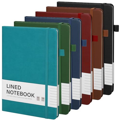 Cuadernos A5 de tapa dura Aodaer con 128 páginas de líneas para oficina y estudio personal