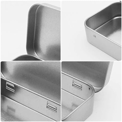 SSHUIKKAI 2 Stück Blechdose Mit Deckel, Metallbox Klein, Metalldose Mit Deckel, Blechdosen Mit Deckel, Metalldöschen Kleinen, für Süßigkeiten Und Kleinen Gegenständen(Silber)