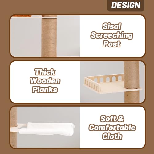 Romiromi 250-260cm Floor to Ceiling Cat Tree, Height Adjustable, view 3