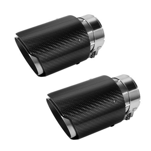 Embout d'échappement 63mm en carbone brillant et inox look sport de luxe