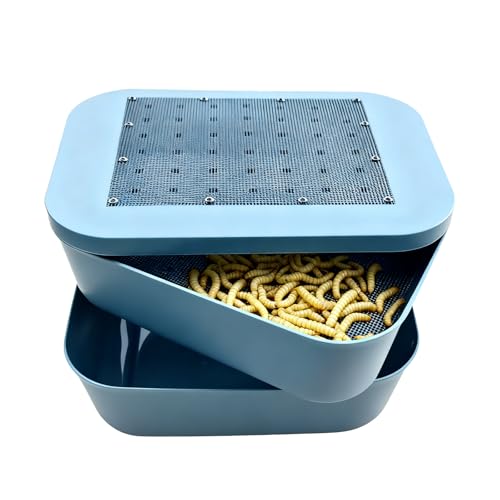 Zmiyivara Mealworm Breeding Kit Live Feeder Worm Farm for Reptiles Bearded Dragons Leopard Geckos Birds & Chickens (M)
