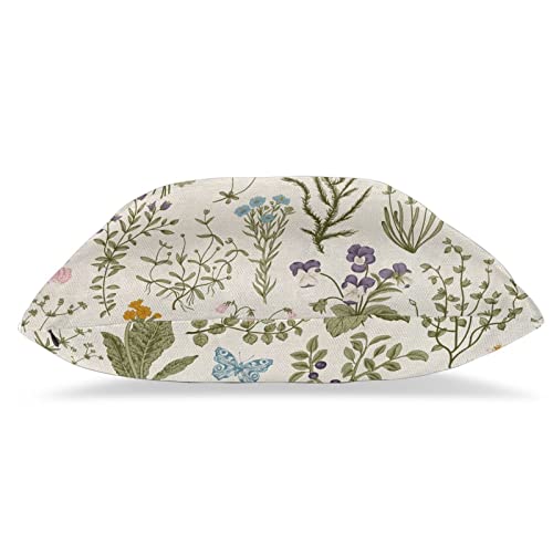 Sunshineyan Floral Spring Pillow Covers 18X18 Set Of 2, Herbs And Wild Flowers Botanical Plants Throw Pillow Cases Sage Green Floral Vintage Outdoors Linen Decor For Home Bed Car Couch #TOP3