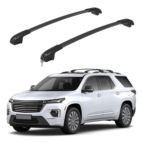 Image of 330lbs Lockable Roof Rack Cross Bars Compatible with Chevrolet Chevy Traverse 2022 2023 2024 2025 2026, Aluminum Roof Rails Crossbar for Rooftop Cargo Luggage Kayak Canoe Snowboard Rack