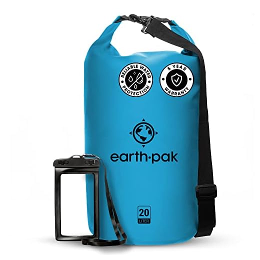 Earth Pak -Waterproof Dry Bag - Roll Top Dry Compression Sack Keeps Gear Dry for Kayaking, Beach, Rafting, Boating, Hiking, Camping and Fishing with Waterproof Phone Case