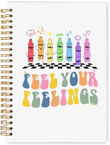 Caderno de saúde mental Feel Your Feelings, 13 x 20 cm, caderno d...