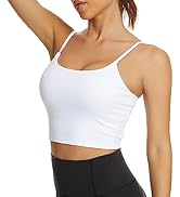 Tandisk Women Sports Bra Longline Crop Tank Top Padded Workout Running Yoga