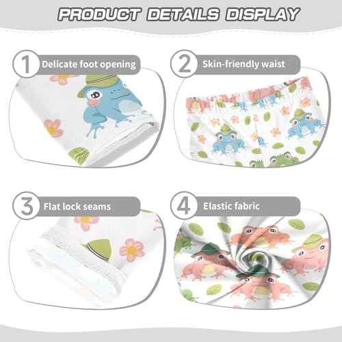 Frog Wearing A Straw Hat A Girls Leggings Athletic Pants Tights Stretch Bottom3