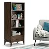 SIMPLIHOME Harper Bookcase - 60 inch Tall Solid Wood Storage Bookshelf in Walnut Brown, Mid-Century Modern Storage for Living Room, Study Room or Office with Open Shelves and Tapered Legs #1
