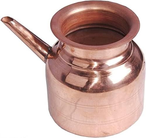 Copper100% Pure Copper Tamba Gangasagar/Ramjhara/Netipot/Lota, Leak Proof 100%" Handcrafted | Spiritual Purposes and Multipurpose 250ml-image-39