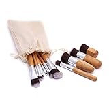 LUCKDANO Make-up-Pinsel-Set aus Natürlichem Bambus – 11 Weiche Grundierungspinsel, Geeignet für Anfänger und Profis – Hochwertige Synthetische Fasern – Ideal Zum Verschenken. (11PCS)