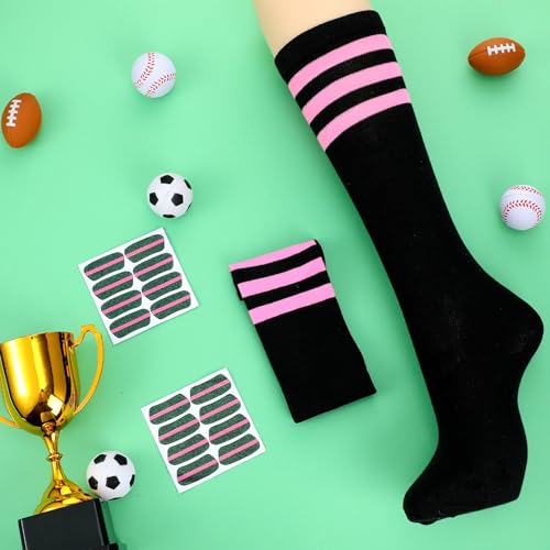 Image of Panitay 2 /12 /16 /24 Pairs Softball Soccer Socks Glitter Eye Black Stickers Team Spirit Accessories for Youth Women Sport Wear